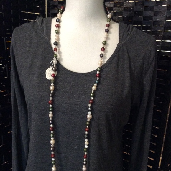New IRIS & LILY Multicolor Pearl NECKLACE 46” Long main image 1